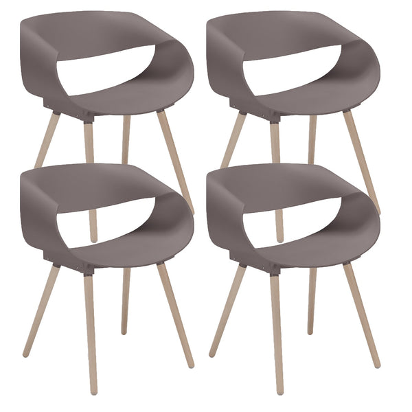 Set 4 Sedie 62x54x74 cm in Polipropilene Diletta Tortora acquista
