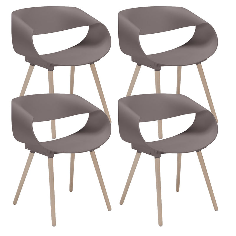 Set 4 Sedie 62x54x74 cm in Polipropilene Diletta Tortora