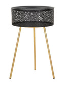Tavolino Basso Ø40x65 cm in Metallo Nero