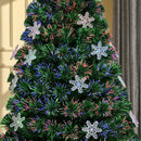 Albero di Natale Artificiale 150 cm 20 luci LED a Forma di Cristallo di Neve 