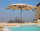 Ombrellone da Giardino 3x4 m Palo Ø60 mm in Legno Telo in Acrilico Danieli Sydney Ecrù