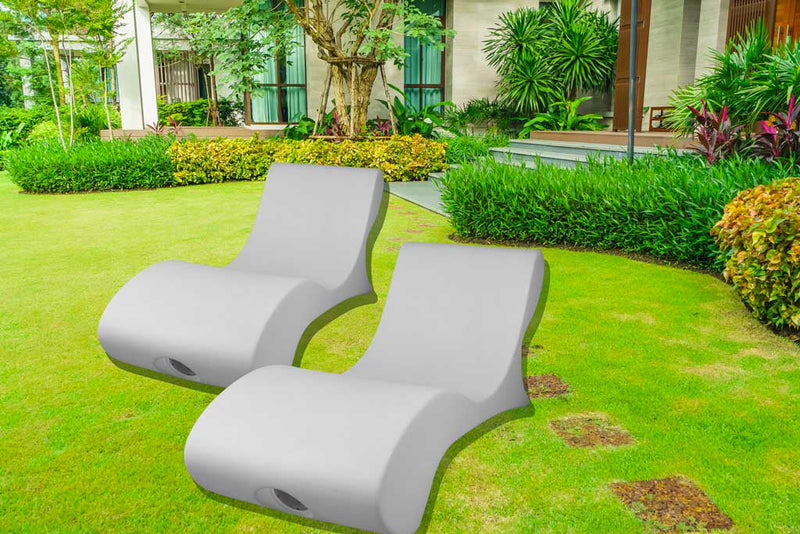 Lettino Chaise Longue da Giardino 168x60x67 cm in Polietilene Sined  Andromeda Bianca