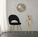 Tavolinetto Glam Tridh Ø32,5x55 cm in Ferro MDF e Vetro Oro e Multicolor