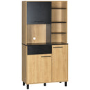 Credenza Cucina 90x40x180 cm in Truciolato e Legno di Pino