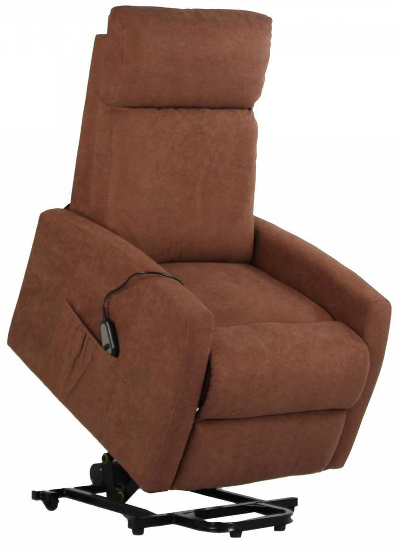 Poltrona Alzapersona Elettrica 1 Motore in Tessuto Marrone