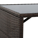 Set Tavolo e 4 Sedie da giardino in Rattan Sintetico e Acciaio con Cuscini Marrone 
