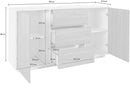 Credenza 2 Ante + 3 Cassetti 160x41,4x86 cm Bloom Grigio Antracite Laccato Lucido