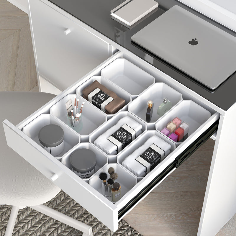 Contenitori Organizer Cassetti da Bagno 10 Cubi in Tecnoplastica Emuca Tidy Bianca