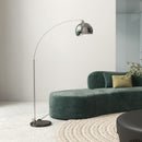 Lampada da Terra Design Vintage Asta Regolabile con Attacco E27 Struttura in Metallo e Base in Marmo Argento  