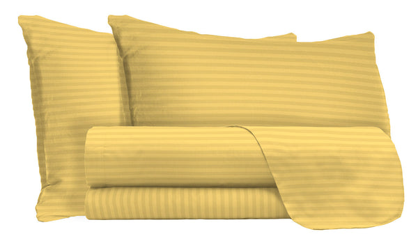 acquista Parure de lit double dessus et dessous et taies d'oreiller en satin de polyester jaune