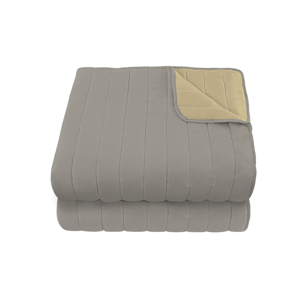 prezzo Couette Double Face 100gr en Microfibre Crème/Gris Clair Différentes Tailles