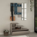 Mobile ingresso Vesty tortora turchese con scarpiera e specchio