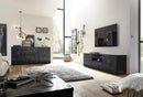 Mobile Buffet 3 Ante 180x42x84 cm in Legno TFT Praga Nero Lucido