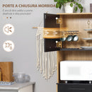 Credenza Cucina 90x40x180 cm in Truciolato e Legno di Pino