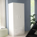 Armadio 2 Ante 80x52x180 h cm in Truciolare bilaminato Bianco