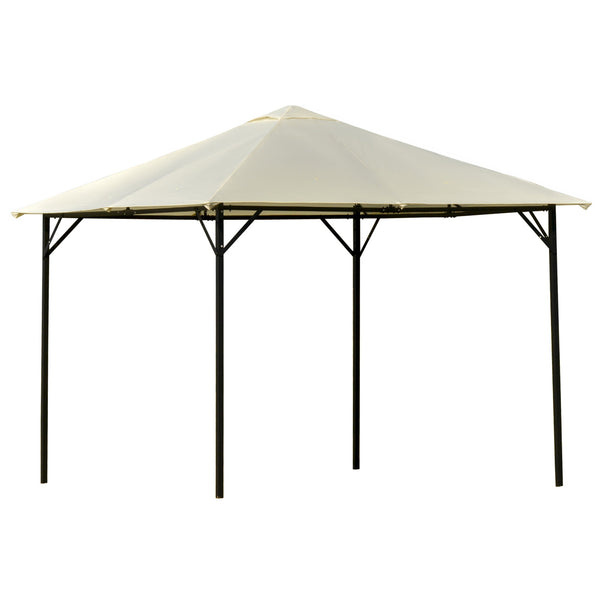 prezzo Tonnelle de jardin 3x3m en métal et polyester blanc crème