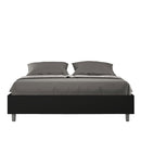 Letto Matrimoniale Senza Testata Imbottito in Similpelle Azelia Nero Varie Misure