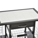 Carrello da Cucina con 4 Cestini e 4 Scomprati in Legno di Pino 57x37x83 cm  Nero