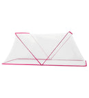 Zanzariera per Letto Pieghevole 190x135 cm Esagonale a Rete Nylon Rosa