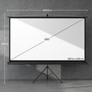 Telo per Proiettore Pieghevole da 100" con Treppiede Regolabile 235,8x8x136 cm in Plastica e Metallo Nero 