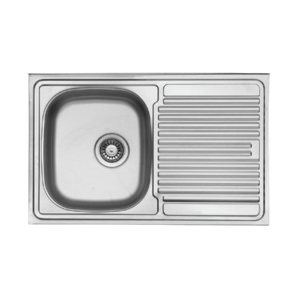 sconto Évier à poser 80x50 cm, 1 cuve et égouttoir droit