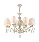 Lampadario Elegant in Metallo Monile Bianco con Oro