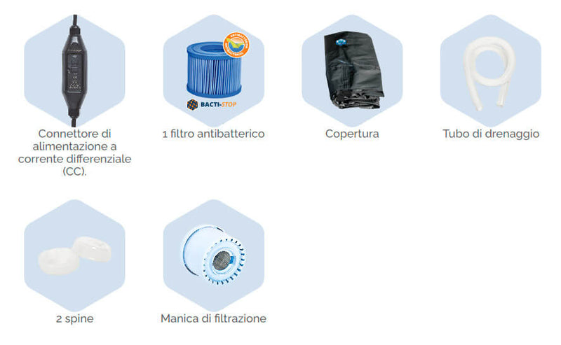 Vasca Idromassaggio da Esterno Semirigida Riscaldata 4 Posti Ø156x70 cm NetSpa Vita Nera