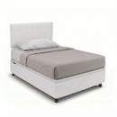 Letto Singolo Contenitore Imbottito Similpelle Bianco BoxMax Testata Flat Varie Misure