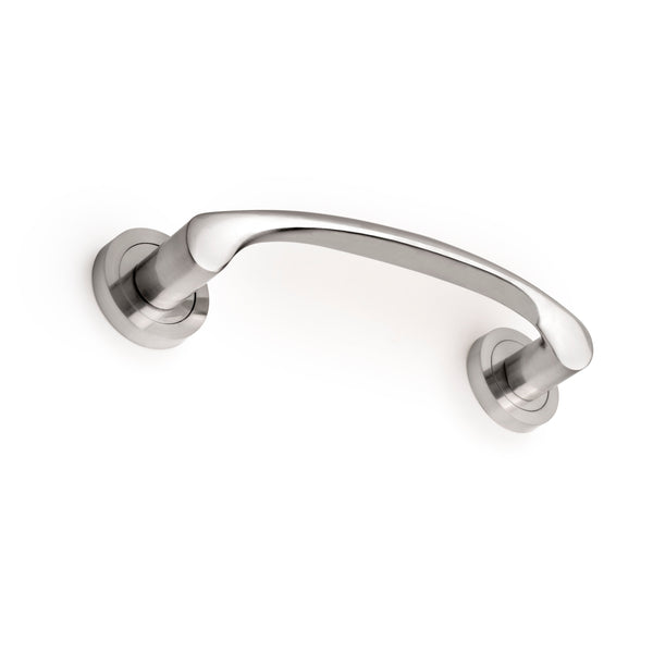 Emuca Poignée courbe avec rosaces Ø50 mm pour portes coulissantes en aluminium nickel satiné 4 pièces online