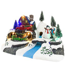 Villaggio Natalizio 24x16x17 cm con Pupazzo Luci Suoni e Movimento