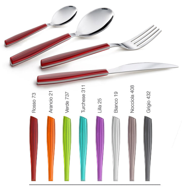 Service de Couverts 24 Pièces en Acier Eme Wave Diverses Couleurs sconto