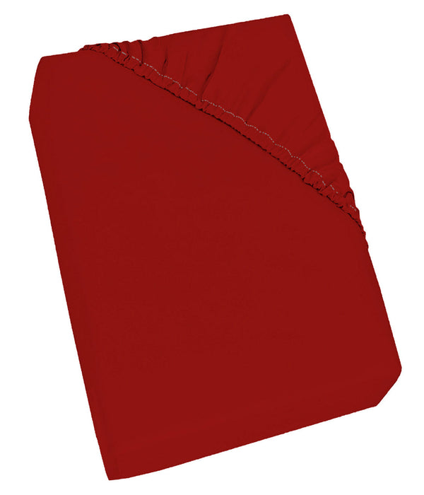 Drap de dessous avec coins et élastique Couleur unie Rouge Différentes tailles prezzo