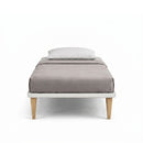 Letto 1 Piazza e Mezza con Rete Rivestita Similpelle Bianco Tessis Varie Misure