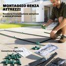 Serra Verticale a 2 Sezioni con 3 Ripiani 143x45x151 cm in Plastica e Acciaio Verde Scuro e Trasparente      