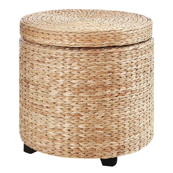 Pouf de rangement rond Ø43x43 cm en rotin Kaki sconto