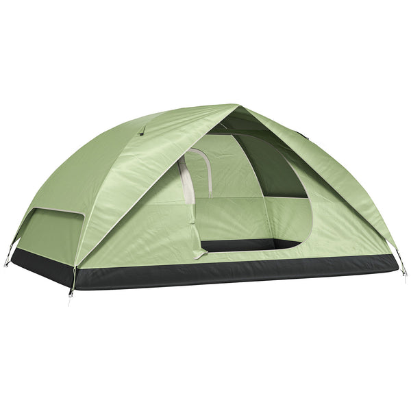 acquista Tenda da Campeggio per 3 Persone Impermeabile 205x275x135H cm con Tasche e Gancio per Lanterna Verde