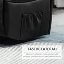 Poltrona Relax Reclinabile Manuale 100x89x100 cm in in Similpelle Nero