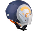 Casco Demi-Jet per Scooter Visiera Lunga CGM Taormina 107R Blu Opaco Varie Misure