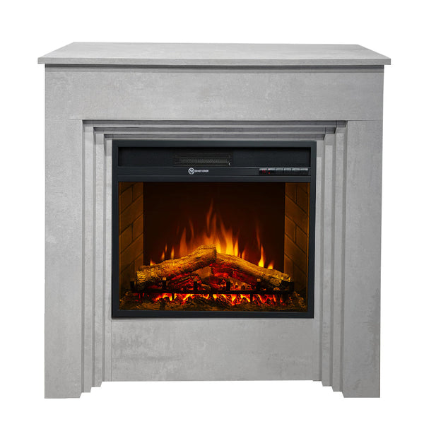 Camino Elettrico da Terra 96x35x96 cm Bellini in Legno Effetto Cemento prezzo
