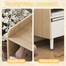 Comodino per Bambini con Cassetto e Vano a Giorno 40x32.5x40 cm in Legno Bianco 