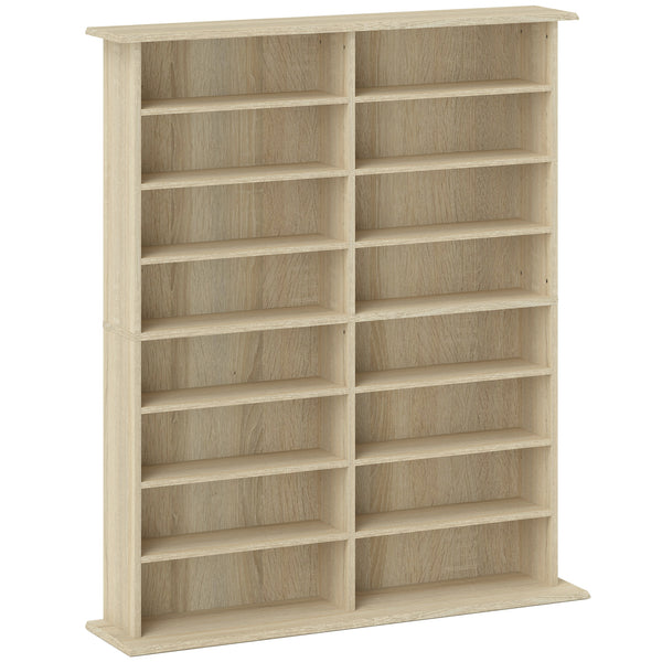 acquista Mobile Libreria Porta CD 106,5x24x126,3 cm a 16 Ripiani dal Design Moderno in Legno Naturale
