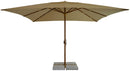 Ombrellone da Giardino 4x4 m Palo Ø60 mm in Alluminio Legno Noce Telo in Poliestere Ecrù
