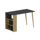 Scrivania 120x60x74 cm Pina 120 con libreria laterale noce antracite
