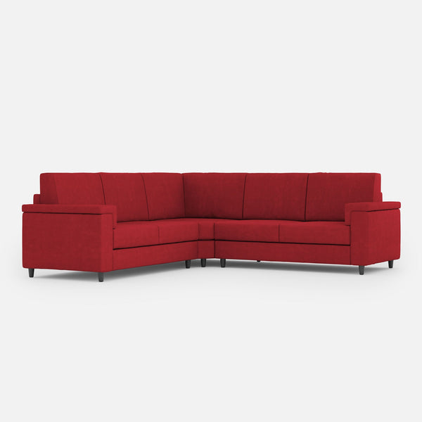 sconto Divano Angolare 5 Posti 226x226x85 cm Marrak in Tessuto Rosso