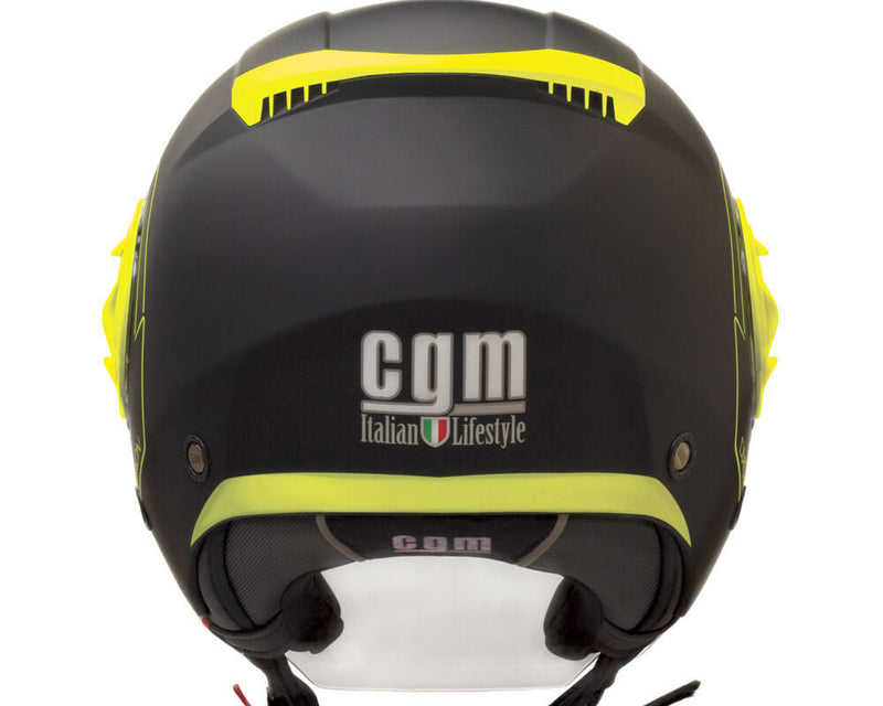 Casco Jet per Scooter Visiera Lunga CGM Dixon 129S Giallo Fluo Opaco Varie Misure