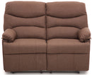 Divano Divanetto 2 Posti con Reclinatore Manuale in Tessuto Karol Marrone