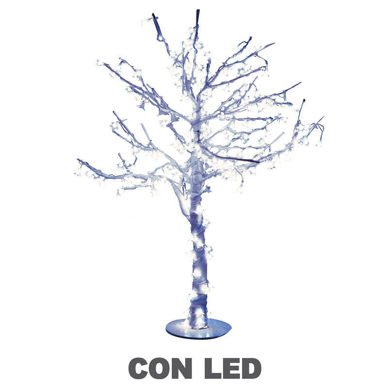 Albero di Natale Luminoso con 216 Led Bianco Freddo H100cm Ciliegio