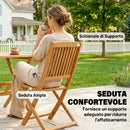 Set 5 Pezzi da Pranzo per Giardino Tavolo e 4 Sedie Pieghevoli in Legno di Acacia Naturale      
