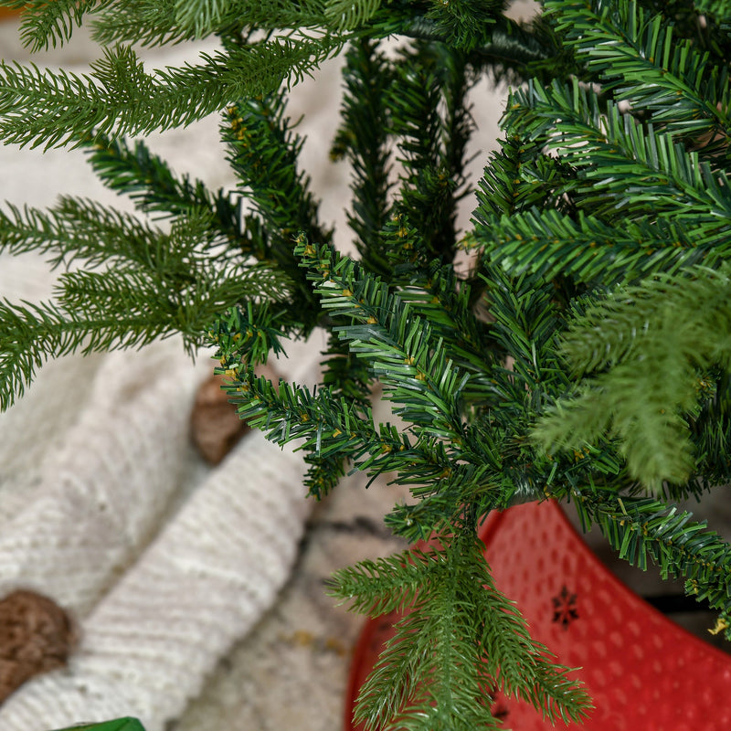 Albero di Natale Artificiale H180 cm 1443 Rami con Decori e Base in Metallo Verde