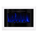 Camino Elettrico da Pavimento 74x107x16 cm Effetto Fiamma 1500W Melania & Adeli Bianco